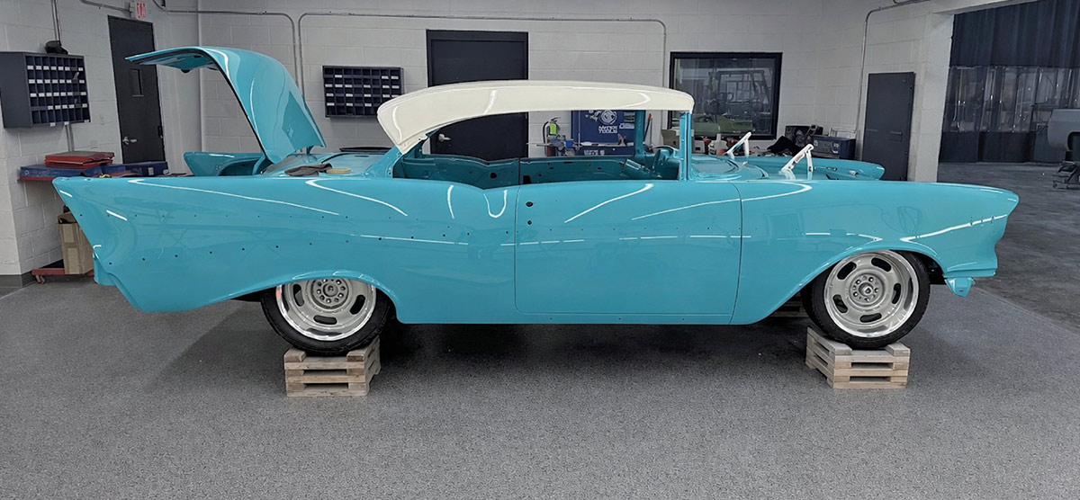 Flawless final paint finish on 1957 Bel Air