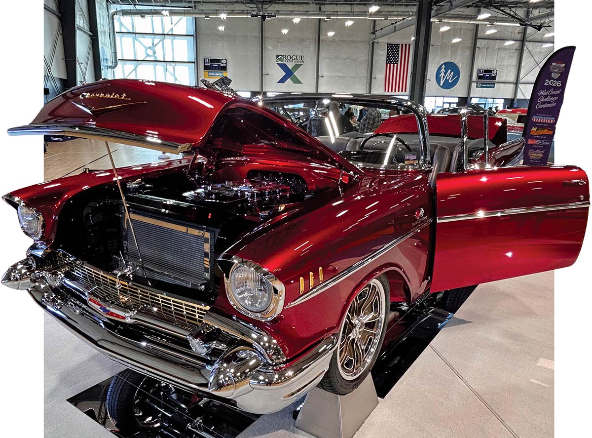 Red 1957 Chevy convertible