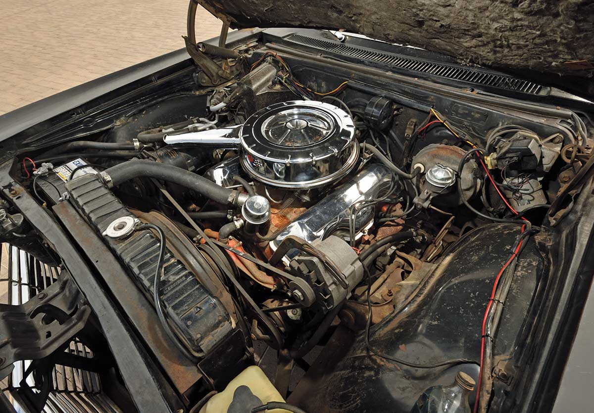 Factory 409 engine bay in a 1965 wagon.
