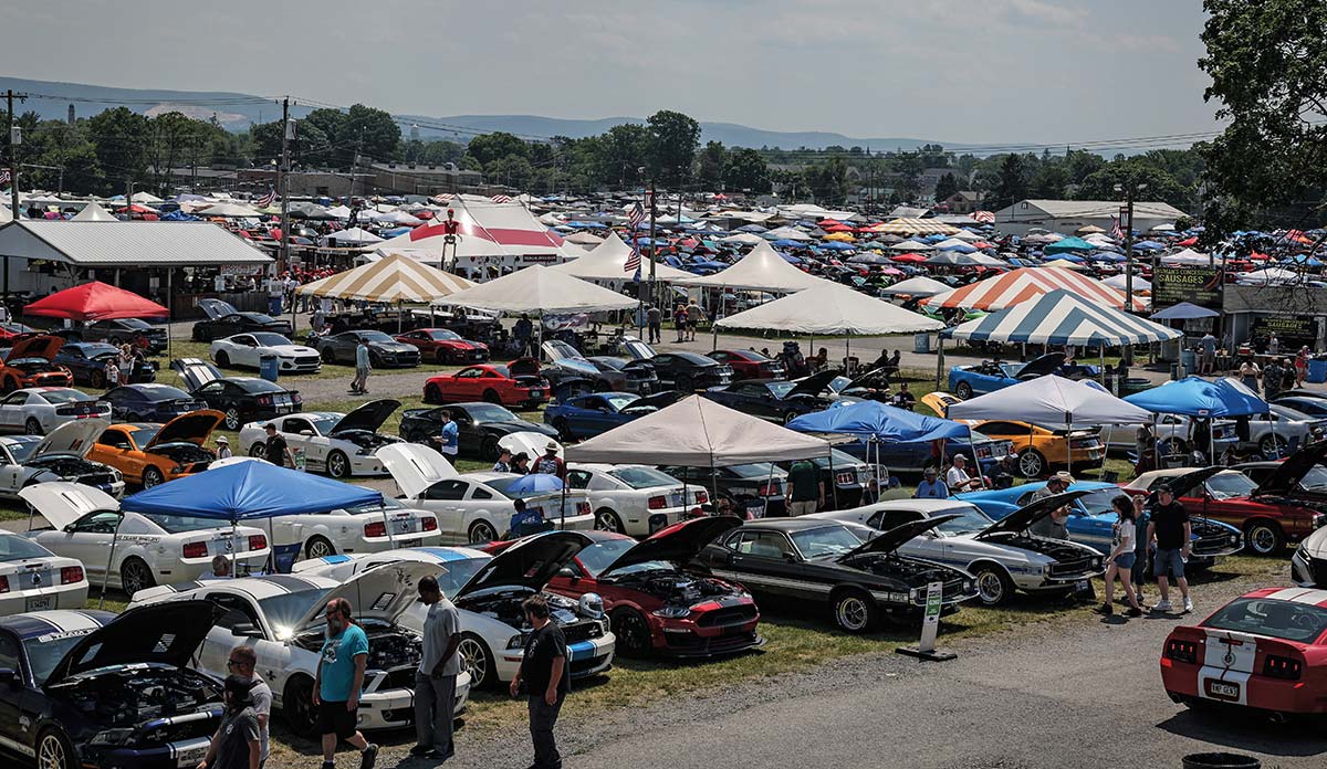 Crowded show field at 2026 Carlisle Ford Nationals.